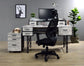 ACME Safea Computer Desk, Antique White & Black Finish FredCo