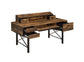 ACME Safea Computer Desk, Weathered Oak & Black Finish FredCo