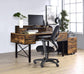 ACME Safea Computer Desk, Weathered Oak & Black Finish FredCo