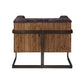 ACME Sagat Accent Chair, Antique Ebony Top Grain Leather & Rustic Oak FredCo