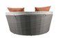 ACME Salena Patio Canopy Sofa & Ottoman, Beige Fabric & Gray Wicker FredCo