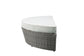 ACME Salena Patio Canopy Sofa & Ottoman, Beige Fabric & Gray Wicker FredCo