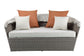 ACME Salena Patio Canopy Sofa & Ottoman, Beige Fabric & Gray Wicker FredCo