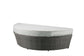 ACME Salena Patio Canopy Sofa & Ottoman, Beige Fabric & Gray Wicker FredCo