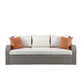 ACME Salena Patio Sectional & 2 Ottomans, Beige Fabric & Gray Wicker FredCo