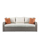 ACME Salena Patio Sectional & 2 Ottomans, Beige Fabric & Gray Wicker FredCo