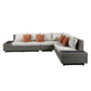 ACME Salena Patio Sectional & Cocktail Table, Beige Fabric & Gray Wicker 45020 FredCo