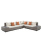 ACME Salena Patio Sectional & Cocktail Table, Beige Fabric & Gray Wicker 45020 FredCo