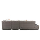 ACME Salena Patio Sectional & Cocktail Table, Beige Fabric & Gray Wicker 45020 FredCo