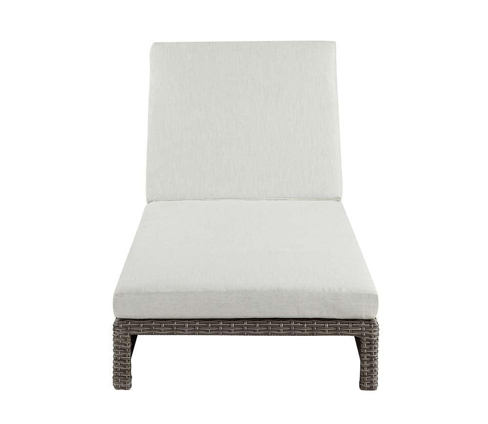 ACME Salena Patio Sun Lounge,Beige Fabric & Gray Finish FredCo