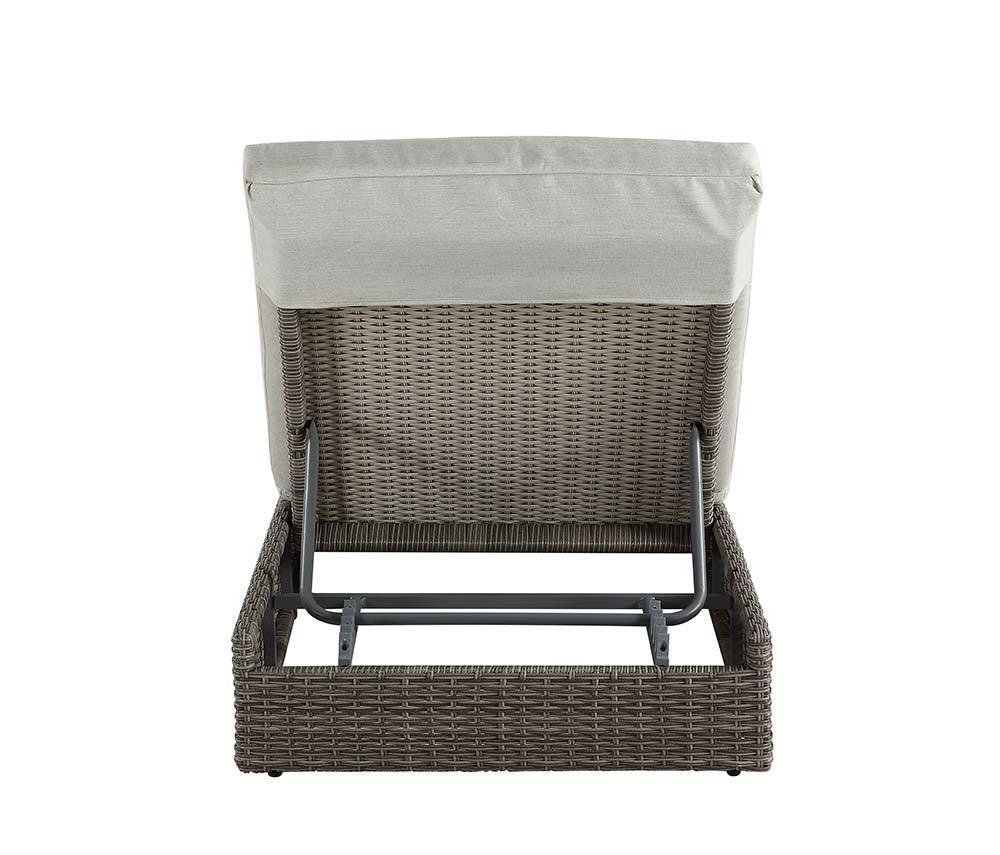 ACME Salena Patio Sun Lounge,Beige Fabric & Gray Finish FredCo