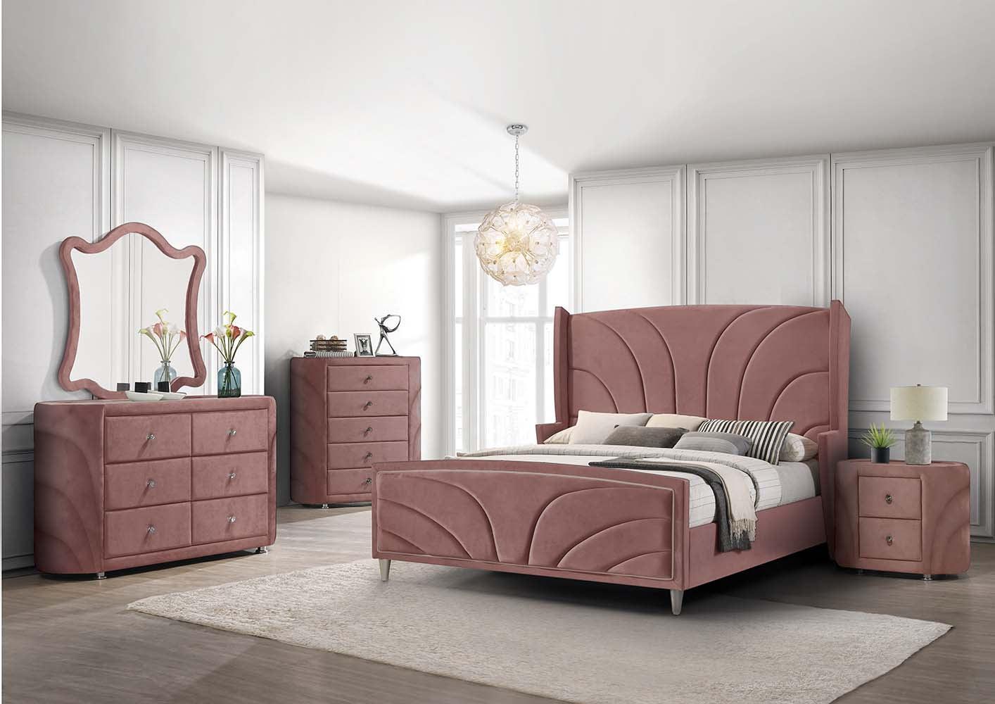 ACME Salonia Mirror, Pink Velvet FredCo