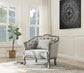 ACME Samael Chair w/Pillow, Gray Linen & Gray Oak Finish FredCo
