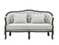 ACME Samael Loveseat w/2 Pillows, Gray Linen & Dark Brown Finish FredCo