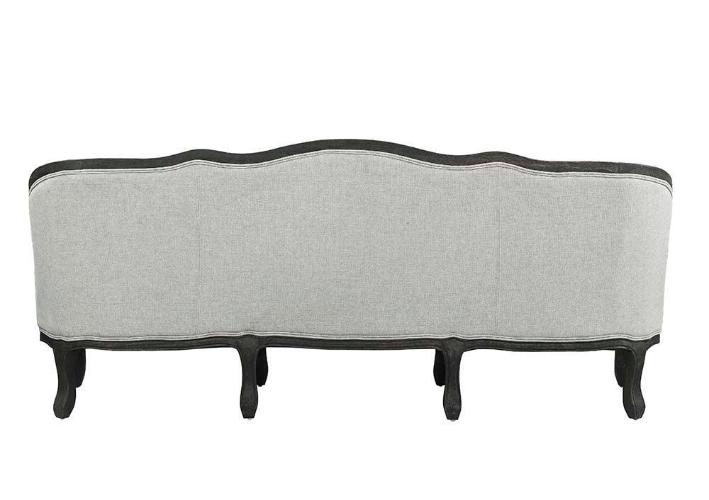 ACME Samael Sofa w/3 Pillows, Gray Linen & Dark Brown Finish FredCo