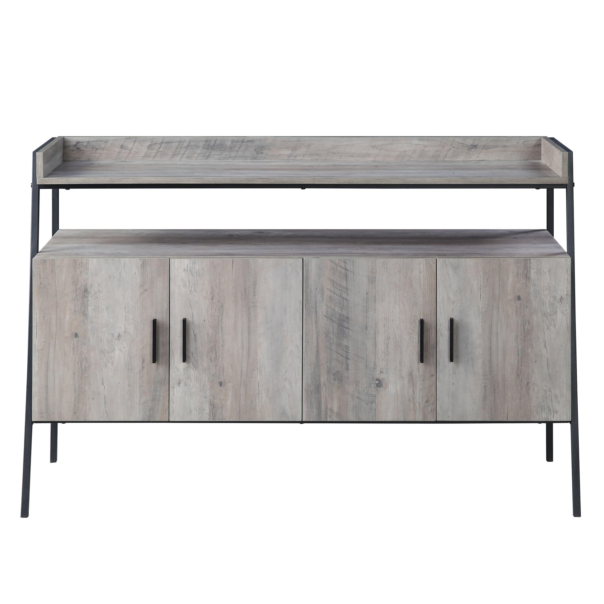 ACME Samiya TV Stand , Gray Oak & Black Finish FredCo