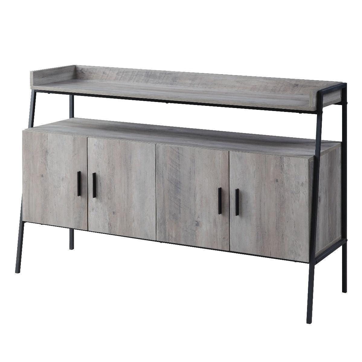 ACME Samiya TV Stand , Gray Oak & Black Finish FredCo