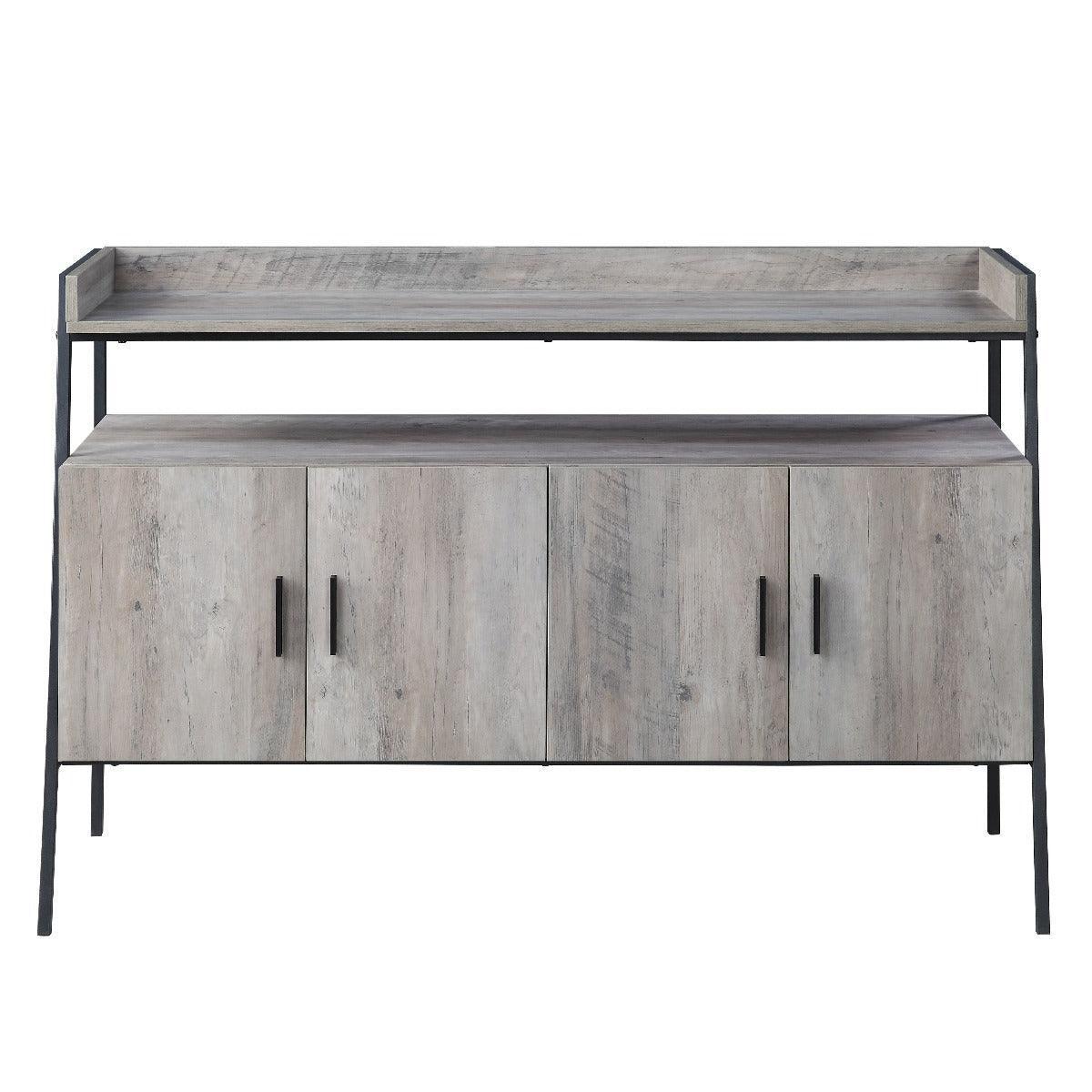 ACME Samiya TV Stand , Gray Oak & Black Finish FredCo
