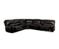 ACME Saul Sectional Sofa (Power Motion/USB Dock), Black Leather-Aire 54150 FredCo