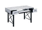 ACME Settea Computer Desk, Antique White & Black Finish FredCo