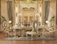ACME Seville Side Chair (2Pc), PU & Gold Finish DN00458 FredCo