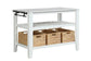 ACME Sezye Kitchen Island , Marble Top & White Finish FredCo