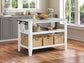 ACME Sezye Kitchen Island , Marble Top & White Finish FredCo