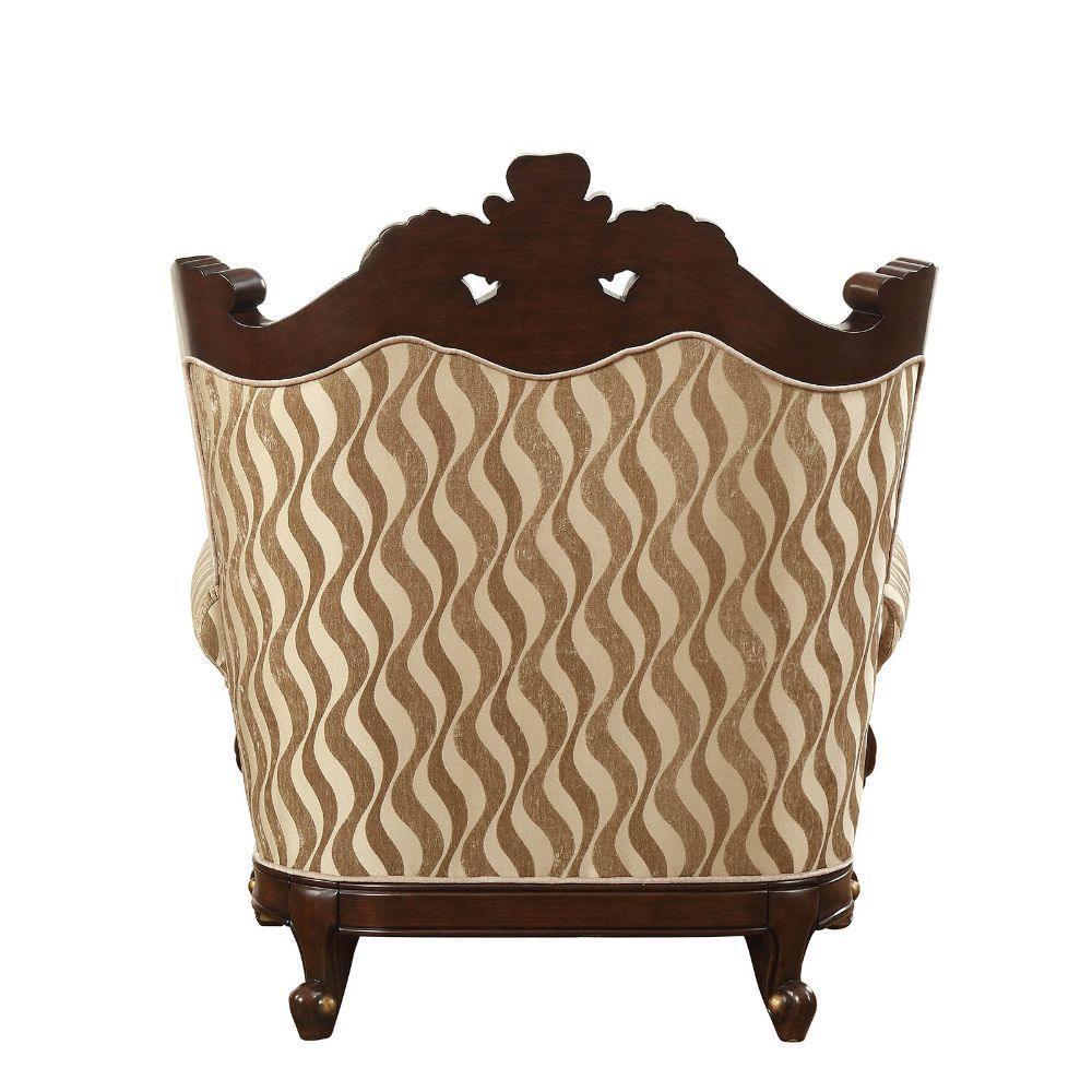 ACME Shalisa Chair w/2 Pillows, Fabric & Walnut FredCo