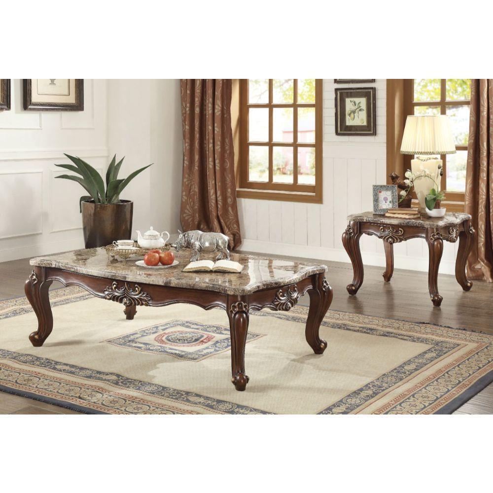 ACME Shalisa Coffee Table, Marble & Walnut FredCo