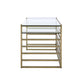 ACME Shona Desk, Antique Gold & Clear Glass FredCo