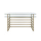 ACME Shona Desk, Antique Gold & Clear Glass FredCo
