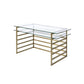 ACME Shona Desk, Antique Gold & Clear Glass FredCo