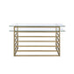 ACME Shona Desk, Antique Gold & Clear Glass FredCo