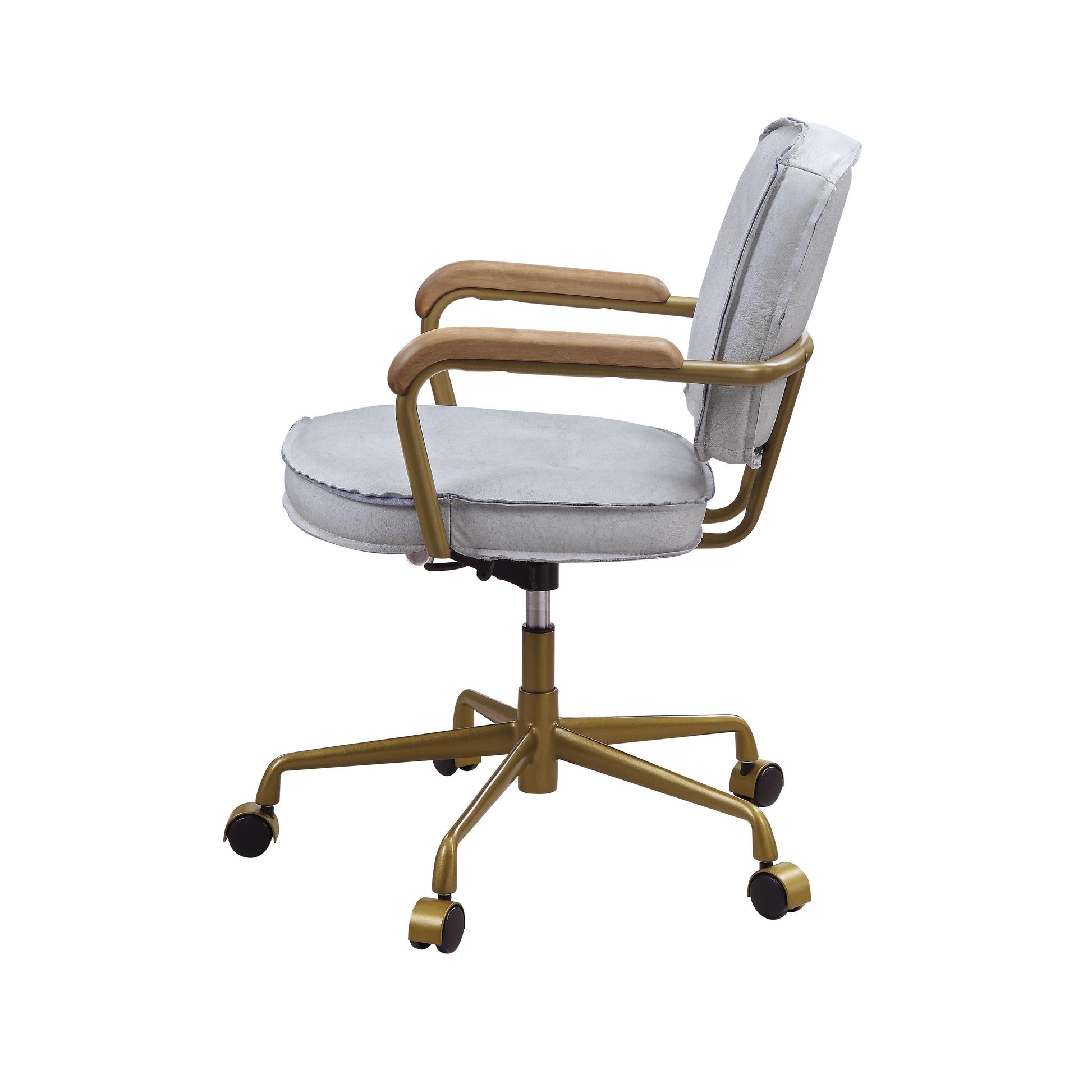 ACME Siecross Office Chair, Vintage White Top Grain Leather FredCo