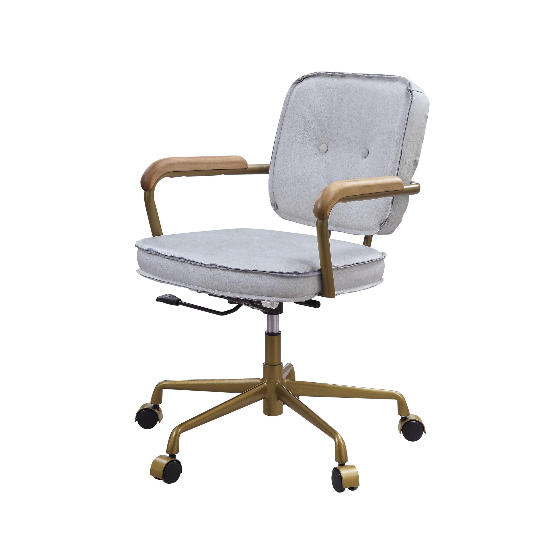 ACME Siecross Office Chair, Vintage White Top Grain Leather FredCo