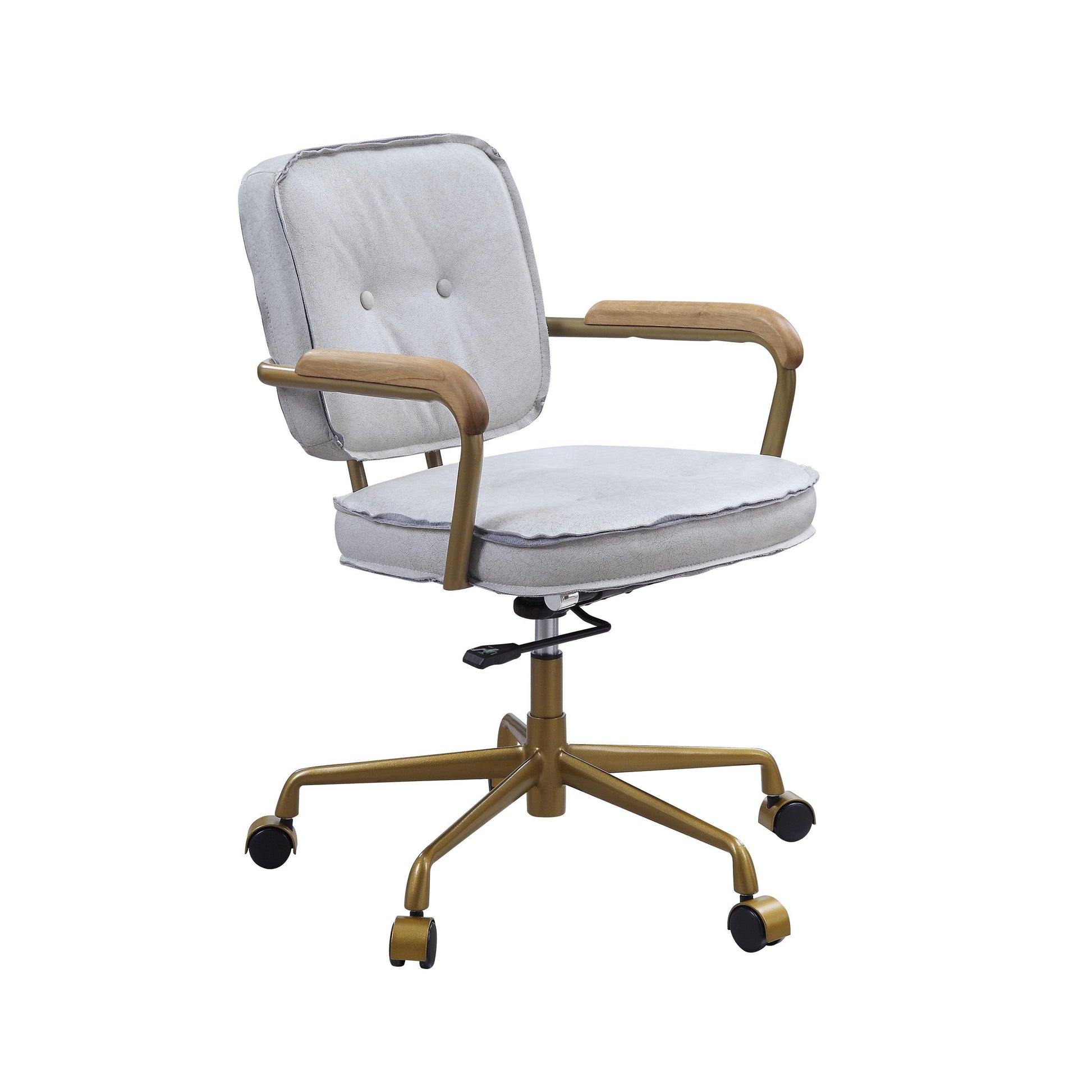 ACME Siecross Office Chair, Vintage White Top Grain Leather FredCo