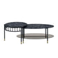 ACME Silas Nesting Coffee Table, Faux Marble Top & Black Finish FredCo