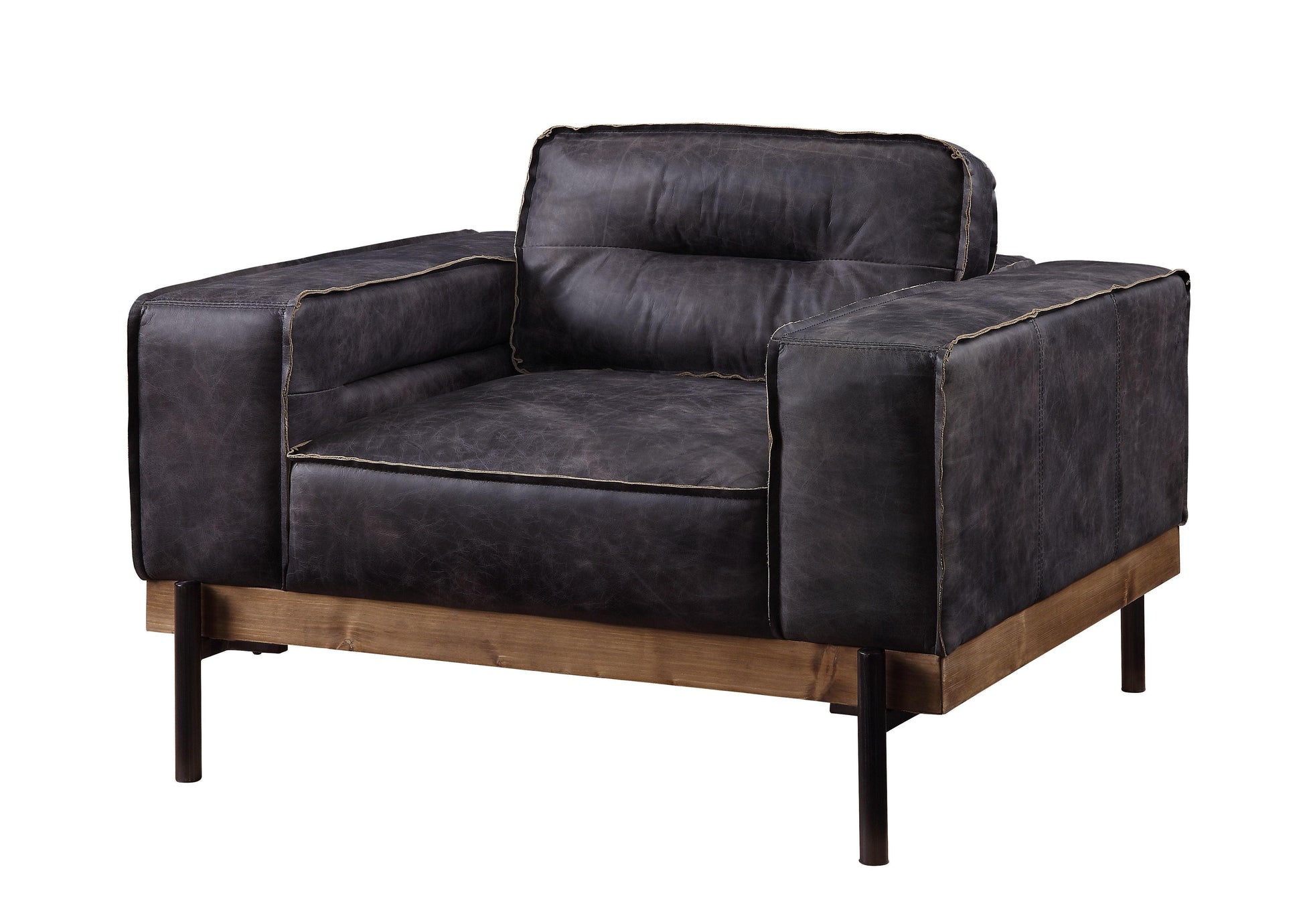 ACME Silchester Chair, Antique Ebony Top Grain Leather FredCo