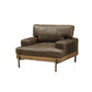 ACME Silchester Chair, Oak & Distress Chocolate Top Grain Leather FredCo