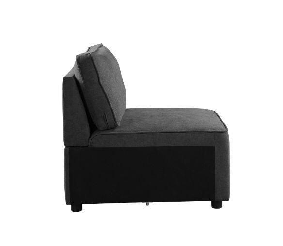 ACME Silvester Modular Armless Chair, Gray Fabric FredCo
