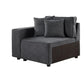 ACME Silvester Modular Left Facing Chair w/2 Pillows, Gray Fabric FredCo