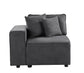 ACME Silvester Modular Left Facing Chair w/2 Pillows, Gray Fabric FredCo