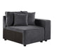 ACME Silvester Modular Right Facing Chair w/2 Pillows, Gray Fabric FredCo