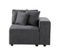 ACME Silvester Modular Right Facing Chair w/2 Pillows, Gray Fabric FredCo