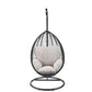 ACME Simona Patio Swing Chair with Stand, Beige Fabric & Black Wicker FredCo