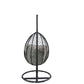 ACME Simona Patio Swing Chair with Stand, Beige Fabric & Black Wicker FredCo