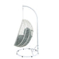ACME Simona Patio Swing Chair with Stand, Green Fabric & White Wicker FredCo