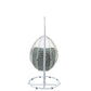ACME Simona Patio Swing Chair with Stand, Green Fabric & White Wicker FredCo