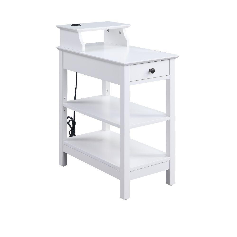 ACME Slayer Side Table (USB Charging Dock), White FredCo