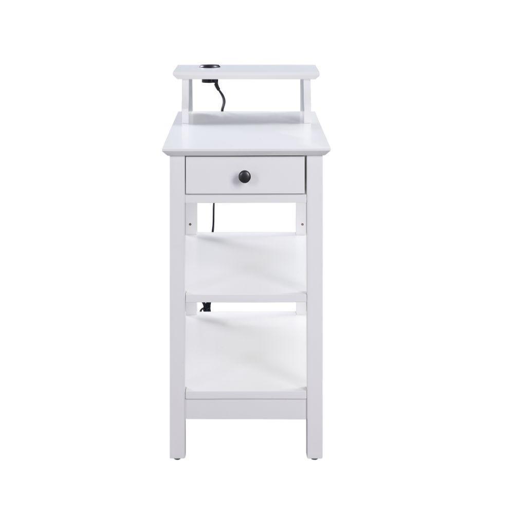 ACME Slayer Side Table (USB Charging Dock), White FredCo